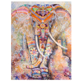 BolehDeals Elephant Print Tapestry Wall Hanging Bohemian Bedspread Dorm Cushion Orange - intl