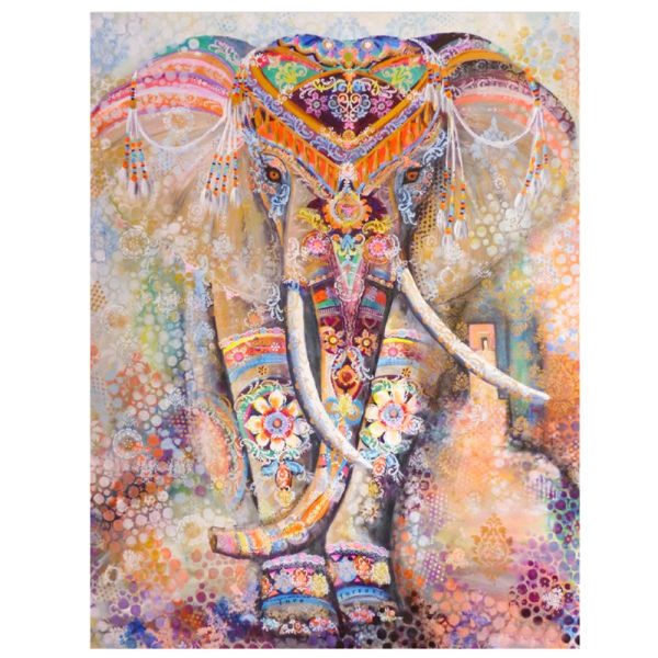 BolehDeals Elephant Print Tapestry Wall Hanging Bohemian Bedspread Dorm Cushion Orange - intl