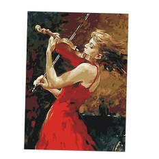 BolehDeals Unframed DIY Painting Paint By Numbers Kit Oil Canvas Picture Violin girl - intl