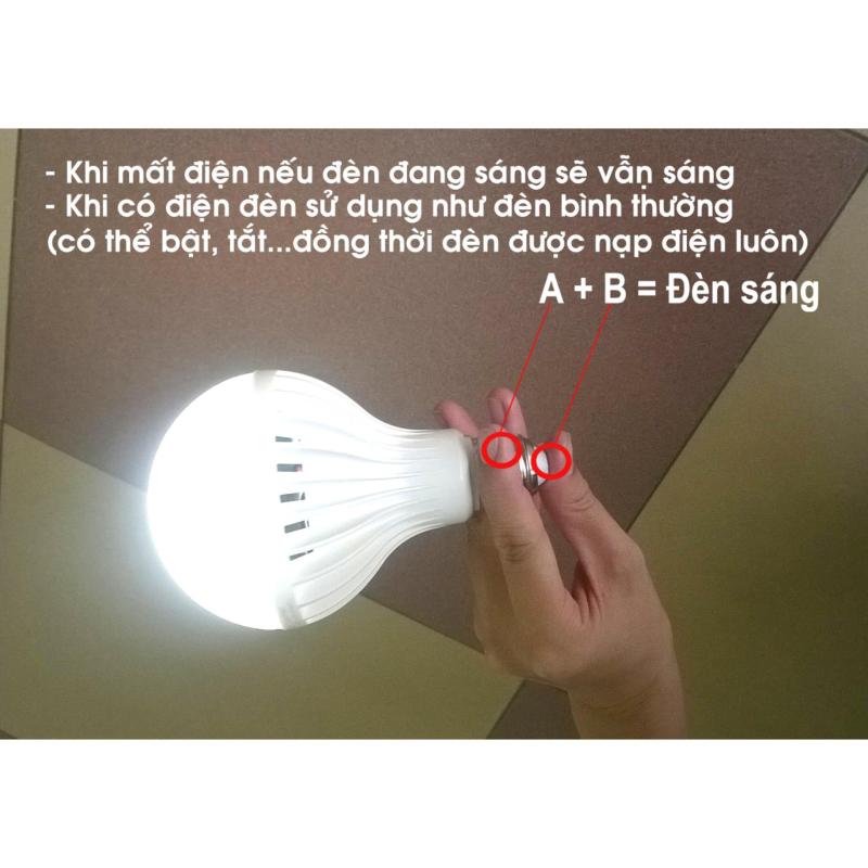 Bóng đèn cảm ứng tự sáng khi cúp điện 12W (WHITE)