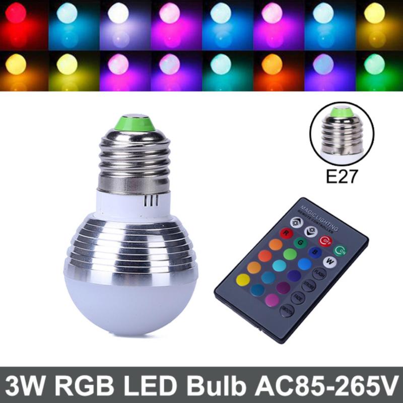 Bảng giá Bóng đèn Led búp đổi màu 3w đui E27( có điều khiển )