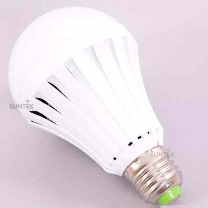 Bóng đèn LED tích điện thông minh SUNTEK 9W + Tặng kèm Đèn ngủ cảm biến ánh sáng KM-S5211 trị giá 99.000đ (Trắng)