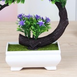 Bonsai Tree Square Pot Artificial Planter Plant Flower Office Home Garden Decor Red - intl