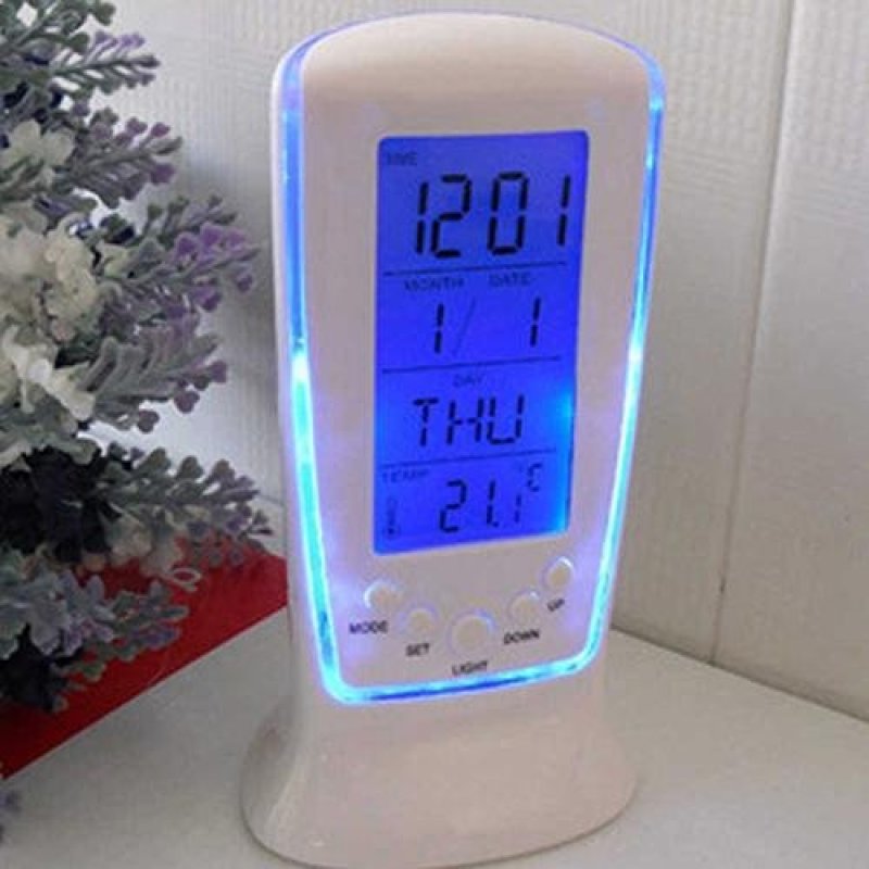 Broadfashion LED Đồng Hồ Báo Thức Kỹ Thuật Số với Đèn Nền Xanh Lịch Điện Tử Nhiệt Kế Quà Tặng-intl bán chạy