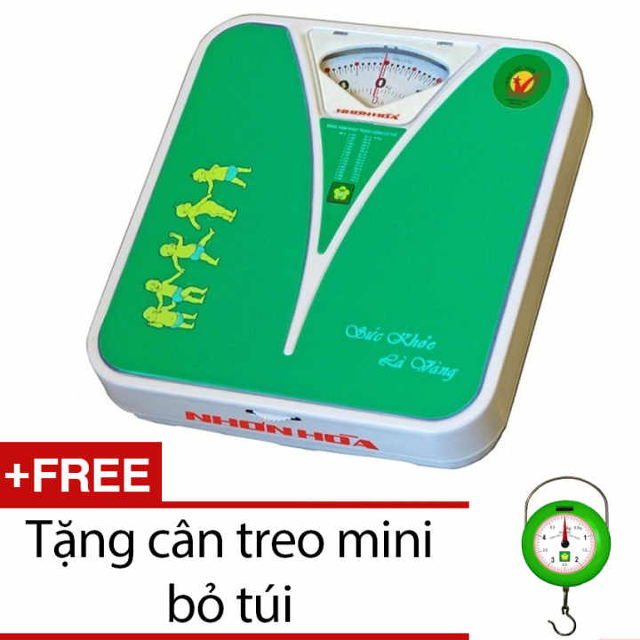 Cân sức khỏe Nhơn Hòa 120kg + Tặng cân treo mini bỏ túi