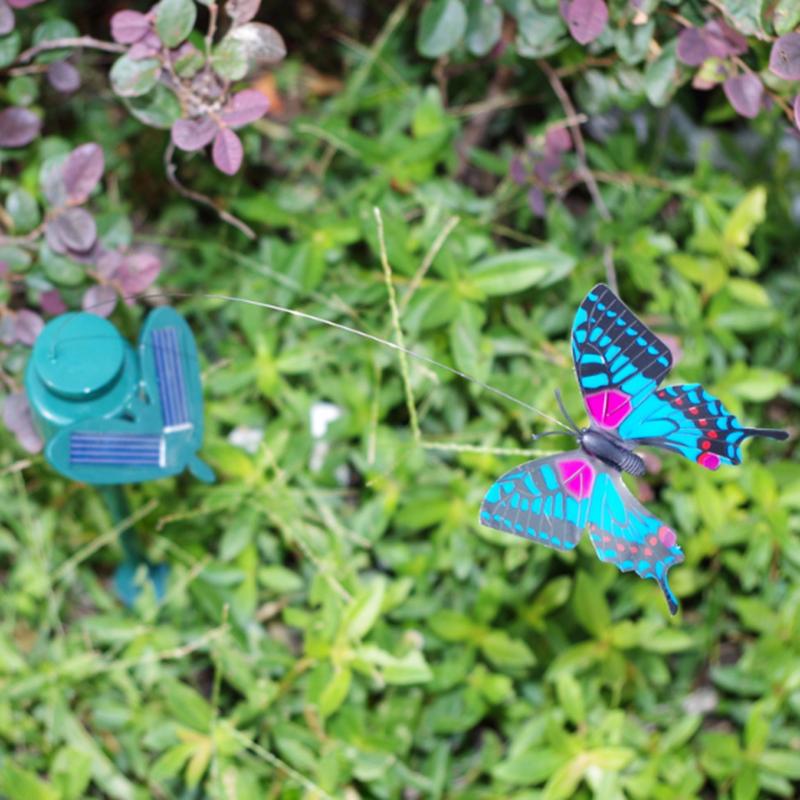 Cánh bướm xoay trang trí sân vườn năng lượng mặt trời (màu xanh)
