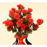 Cành hoa lụa Đỗ quyên màu đỏ 12 bông