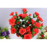 Cành hoa lụa Đỗ quyên màu đỏ 12 bông