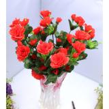 Cành hoa lụa Đỗ quyên màu đỏ 12 bông