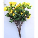 Cành hoa lụa Đỗ quyên màu vàng 12 bông