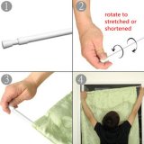 Carbon Steel Adjustable Rod Tension Bathroom Curtain Extensible Hanger 70-120cm - intl