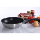 chảo inox 430 chống dính bếp từ,3 đáy Fivestar Standard 24cm.tặng 5 muỗng inox