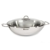 Chảo lẩu Inox 3 đáy vung kính dùng bếp từ H&E Cook 28cm