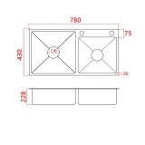 Chậu rửa bát 2 bồn Cao Cấp Innox 304 (HAR 01)