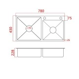 Chậu rửa bát 2 bồn Cao Cấp Innox 304 (HAR 02)