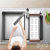 Chậu Rửa Bát KT 2 Bồn Rửa Cao Cấp Innox 304 ( KT 30401)