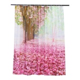 Cherry Tree Pattern Waterproof Bathroom Shower Curtain Floor Room 180x180cm Rose - intl