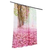 Cherry Tree Pattern Waterproof Bathroom Shower Curtain Floor Room 180x180cm Rose - intl