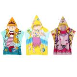 Children Beach Towel Hooded Cloak Kids Boy Girl Baby Bath Towel Absorbent Bathrobe Swim Clothes, Size: 60 x 120cm, Suitable for Height 1.2m or Less - intl