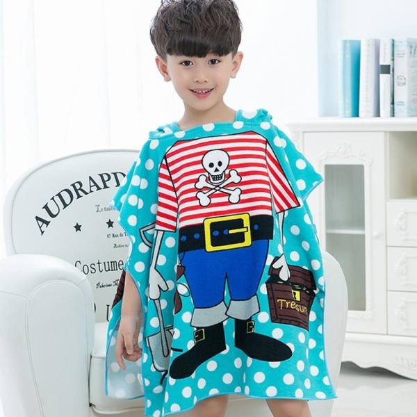 Children Beach Towel Hooded Cloak Kids Boy Girl Baby Bath Towel Absorbent Bathrobe Swim Clothes, Size: 60 x 120cm, Suitable for Height 1.2m or Less - intl