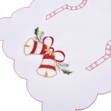 Christmas Embroidered Hollow Table Mats Placemats Napkins Decor Cover Bell - intl