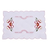 Christmas Embroidered Hollow Table Mats Placemats Napkins Decor Cover Bell - intl