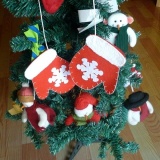 Giáng sinh găng tay mặt dây chuyền cây Giáng Sinh mặt dây chuyền 2 lớp có thể được đưa quà tặng 16.5X13.5 cm-quốc tế