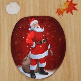 Christmas Santa Claus Pattern 3 Pcs Toilet Mat Bath Mat - intl