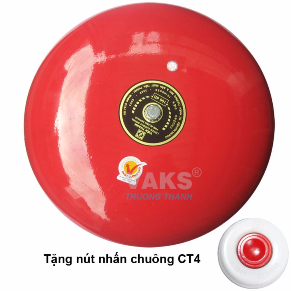 Chuông điện dạng đĩa 10 in - 100dB + tặng kèm nút nhấn CT4-1608