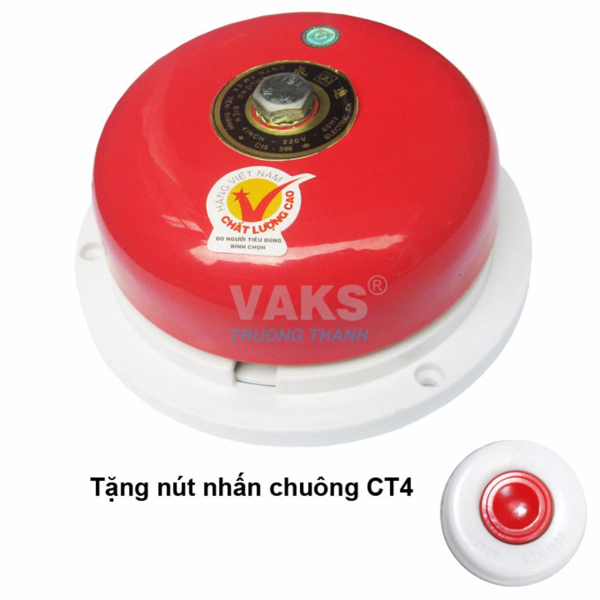 Chuông điện dạng đĩa 4 in - 75dB + tặng kèm nút nhấn CT4-1608
