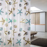 Classic Sea Shell PEVA Bathroom Waterproof Mildew Proof Shower Curtain