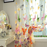 Colorful Butterfly Burnt-out Printing Sheer Curtain