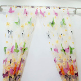 Colorful Butterfly Burnt-out Printing Sheer Curtain