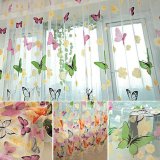 Colorful Butterfly Burnt-out Printing Sheer Curtain