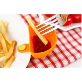 Colorful Plate Clip Tableware Creative Multipurpose Clamp Meal Bowl Disc Seasoning Silicone Dishes Clip Spoon Orange - intl