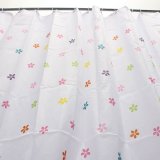 Colourful Flowers Polyester Fibre Waterproof Bathroom Shower Curtain+Hooks