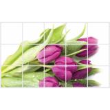 Combo 02 Decal dán tường Dán Bếp - HOA TULIP TÍM