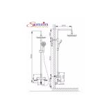 Combo 2 bộ sen cây phun mưa Sunzin, chất liệu đồng, sơn tĩnh điện (trắng vàng)