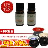 Combo 2 chai tinh dầu sả java đuổi muỗi + Tặng lò xông tinh dầu họa tiết hình tim mầu sắc bất kỳ