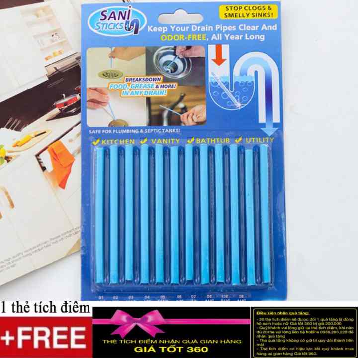 Combo 2 Hộp que thông bồn cầu siêu tiện dụng + Tặng kèm 1 thẻ tích điểm tại gian hàng Giá tốt 360