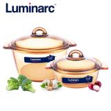 Combo 2 nồi thủy tinh cao cấp Luminarc Vitro Blooming Amberline 1L/3L NB213