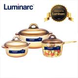 Combo 3 nồi thủy tinh Luminarc Amberline (2 nồi Granite 1L+2L và 1 nồi có tay cầm Cao 1.5L)