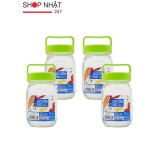 Combo 4 lọ thủy tinh có quai xách 450ml hàng nhập khẩu Nhật Bản