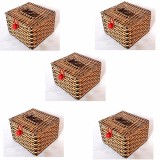 Combo 5 Hộp đựng giấy ăn giả mây vuông (12x12x8)