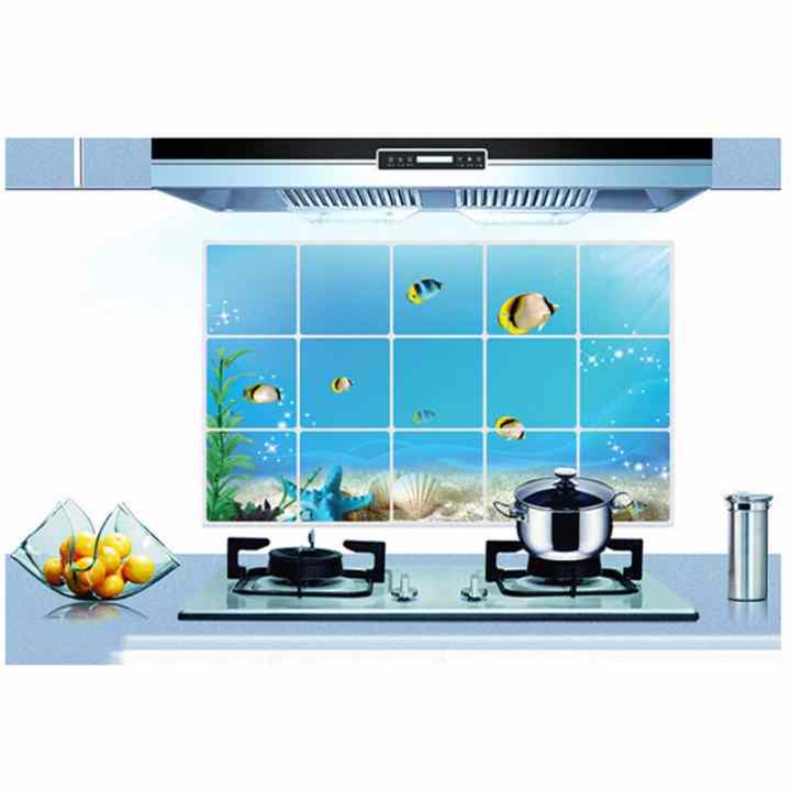 Combo 5 tấm tranh dán nhà bếp chống nhiệt chống dầu mỡ
