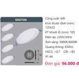 COMBO 5 bóng Đèn Led Âm trần 6W DUHAL SDGT506