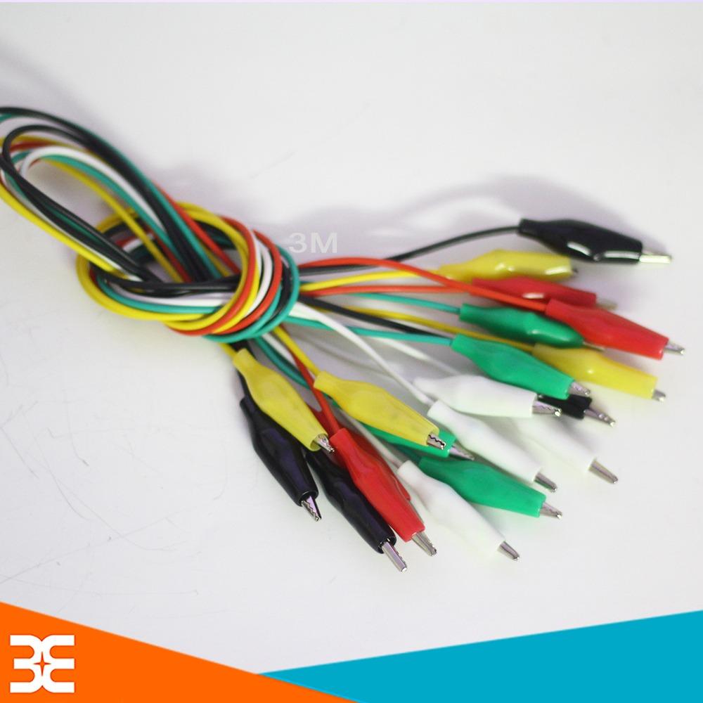 Bó 10 Dây Kẹp Cá Sấu 5 Màu 50cm
