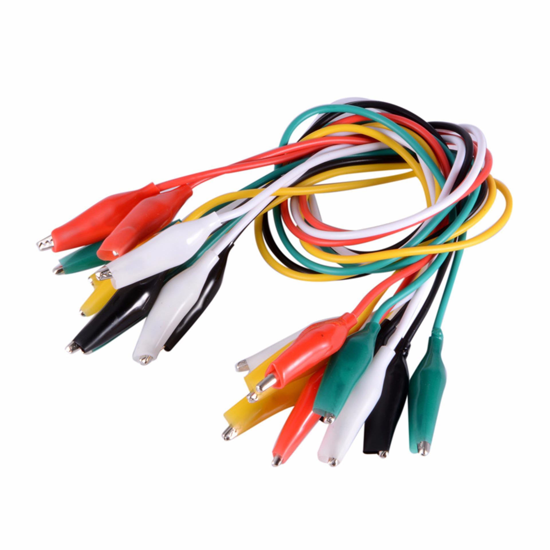 Bó 10 Dây Kẹp Cá Sấu 5 Màu 50cm