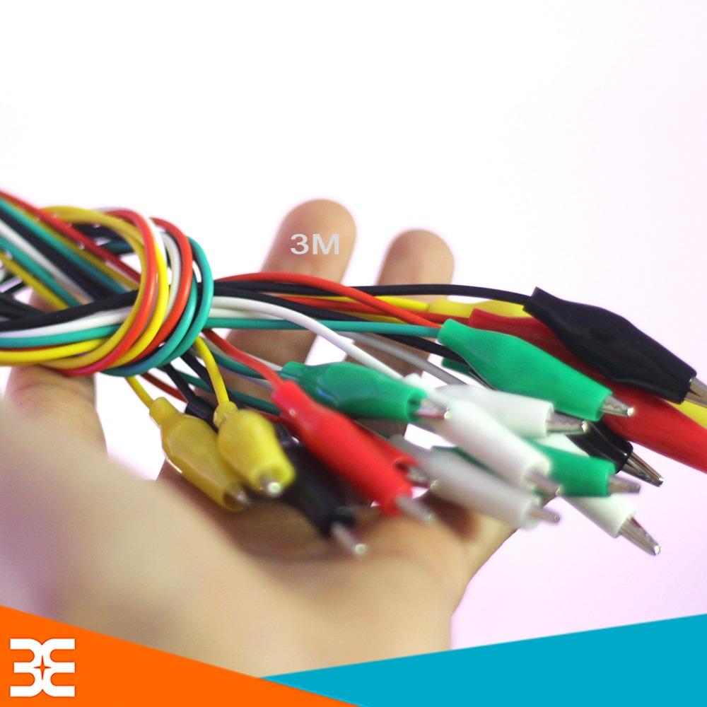 Bó 10 Dây Kẹp Cá Sấu 5 Màu 50cm
