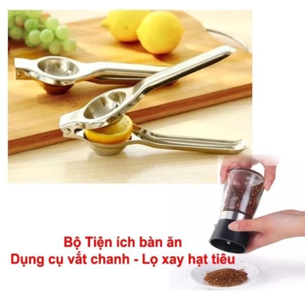 COMBO Bộ Dụng cụ vắt chanh tiện ích - Lọ xay hạt tiêu